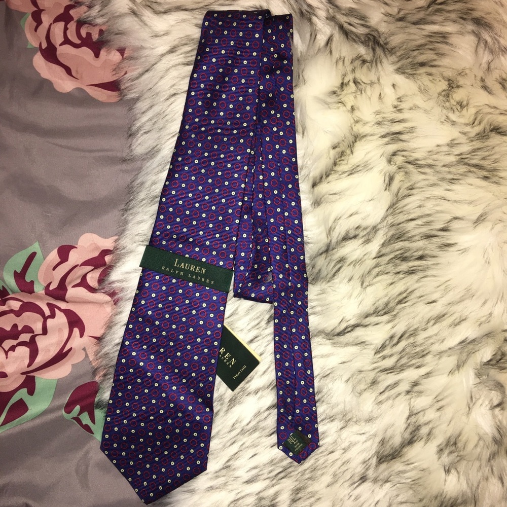 🌊Vintage Lauren Ralph Lauren Blue Silk Tie NWT